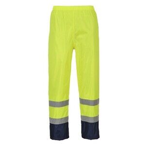 Portwest Small H444 Hi-Vis Classic Contrast Rain Pants with Snap Adjustable Hem